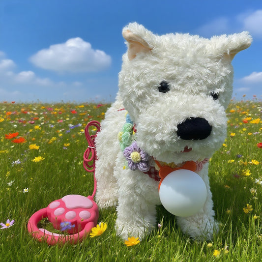 Birthday Gift AI Smart Plush Toy Cool Westies Dog Interactive Cool Cat, Sings, Talk, Walk