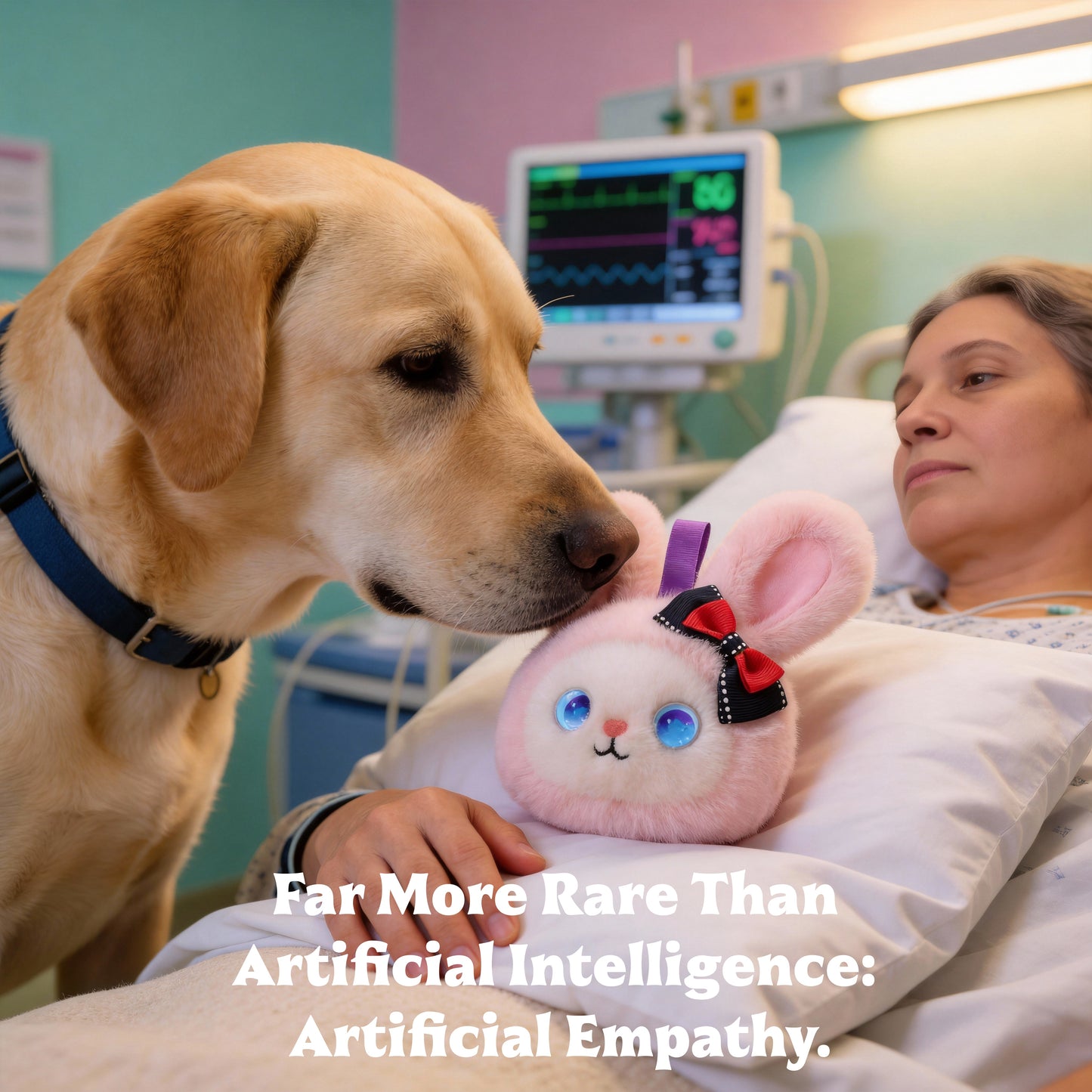 AI Companion Plush Toy Bunny – Smart Interactive Desk Buddy, Emotional Support Plush, Cute Virtual Pet for Work & Home