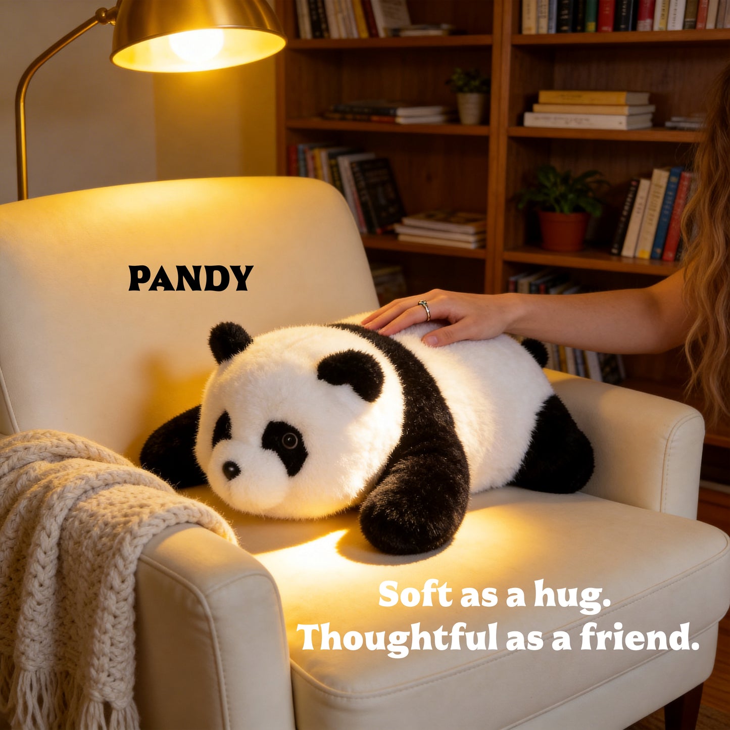 AI Companion Plush Toy Panda Bear – Smart Interactive Panda, Emotional Support Plush, Cute Virtual Pet for Work & Home