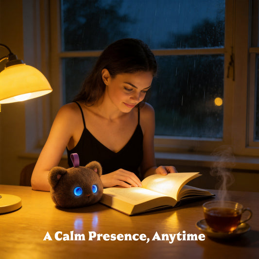 AI Companion Plush Toy Cat – Smart Interactive AI Cat, Emotional Support Plush, Cute Virtual Pet for Work & Home