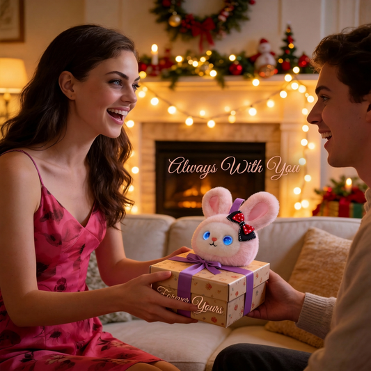 AI Companion Plush Toy Bunny – Smart Interactive Desk Buddy, Emotional Support Plush, Cute Virtual Pet for Work & Home