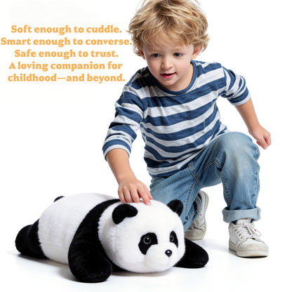AI Companion Plush Toy Panda Bear – Smart Interactive Panda, Emotional Support Plush, Cute Virtual Pet for Work & Home
