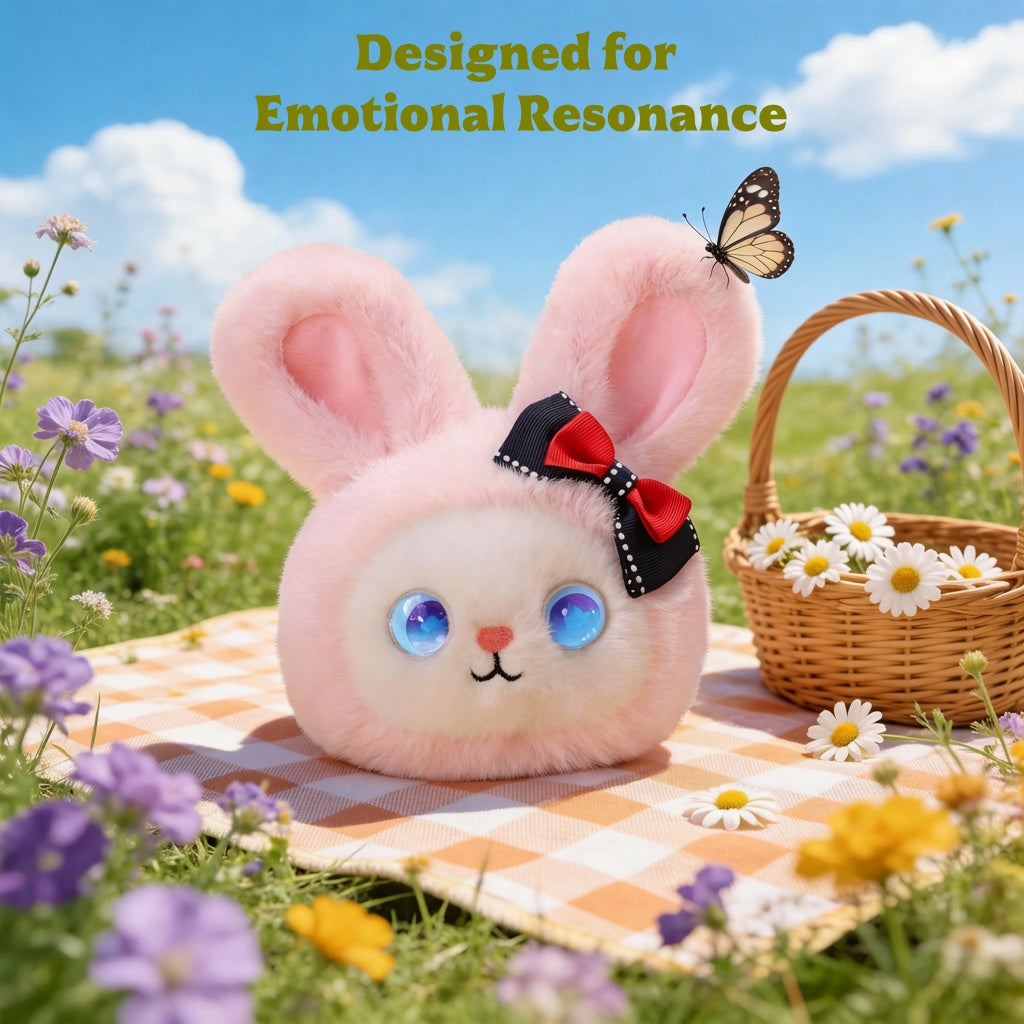 AI Companion Plush Toy Bunny – Smart Interactive Desk Buddy, Emotional Support Plush, Cute Virtual Pet for Work & Home