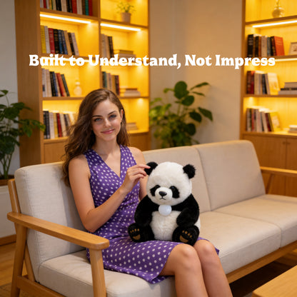 AI Companion Plush Toy Panda Bear – Smart Interactive Panda, Emotional Support Plush, Cute Virtual Pet for Work & Home
