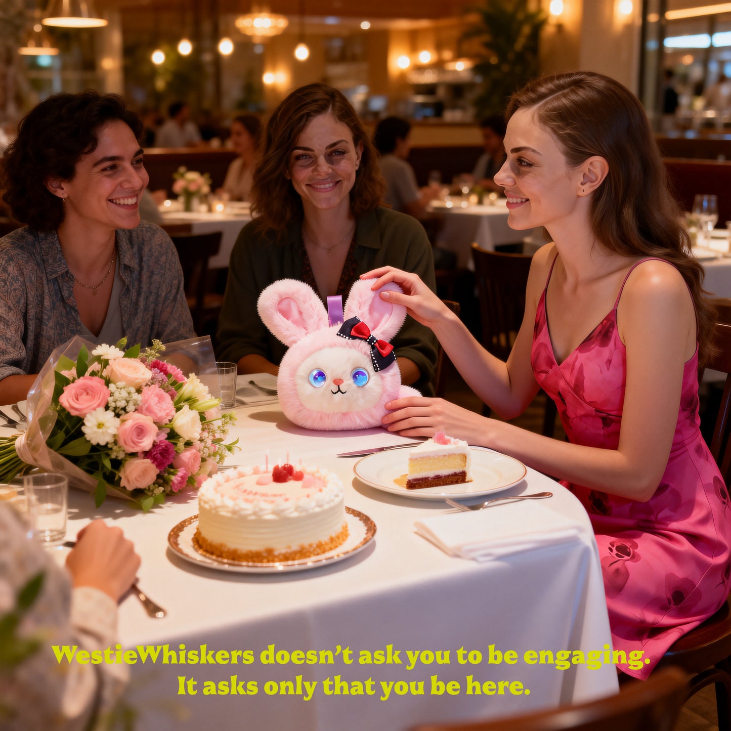 AI Companion Plush Toy Bunny – Smart Interactive Desk Buddy, Emotional Support Plush, Cute Virtual Pet for Work & Home