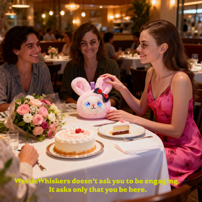 AI Companion Plush Toy Bunny – Smart Interactive Desk Buddy, Emotional Support Plush, Cute Virtual Pet for Work & Home