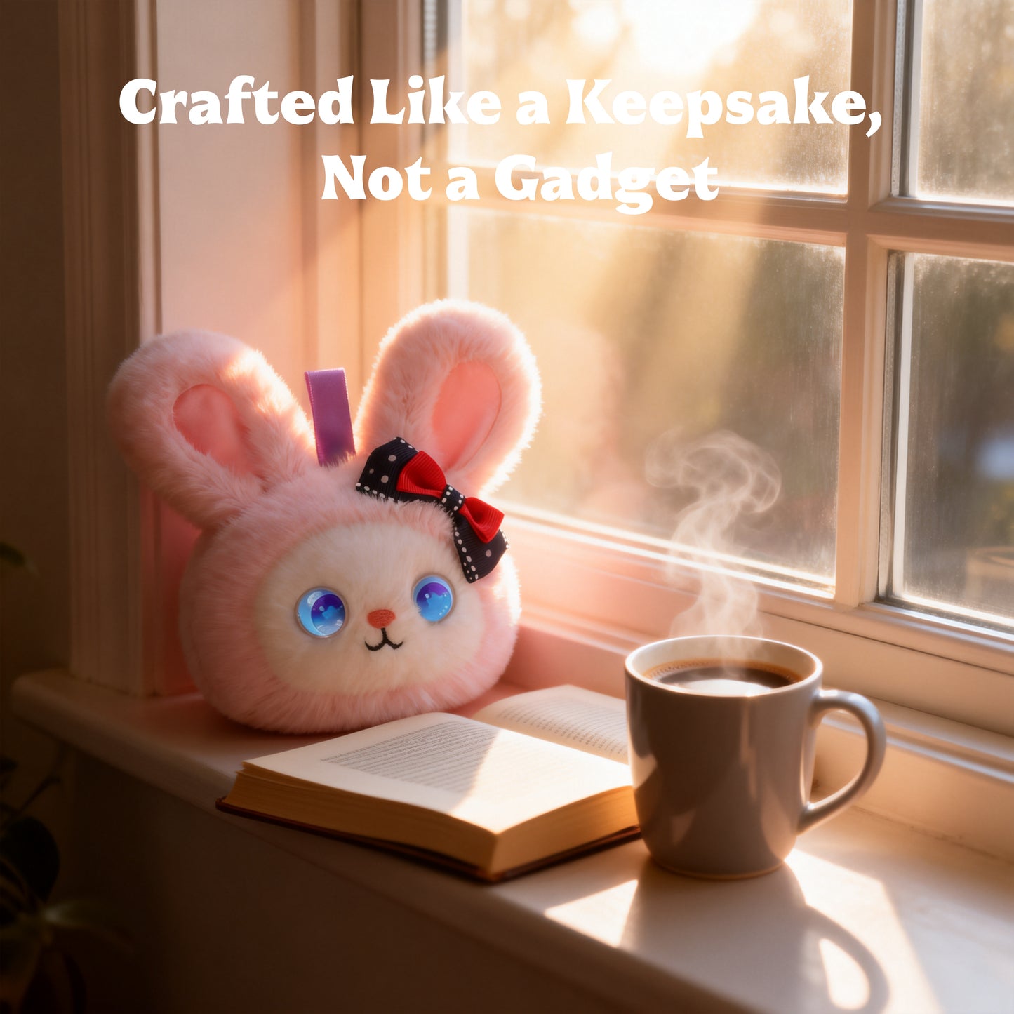 AI Companion Plush Toy Bunny – Smart Interactive Desk Buddy, Emotional Support Plush, Cute Virtual Pet for Work & Home