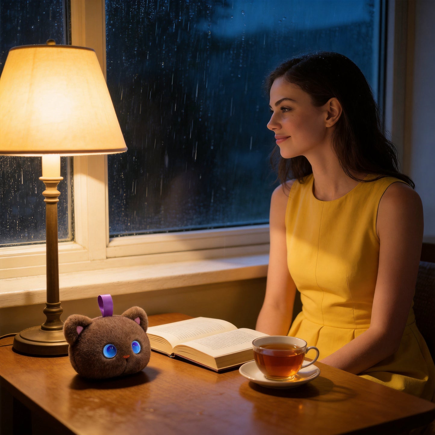 AI Companion Plush Toy Cat – Smart Interactive AI Cat, Emotional Support Plush, Cute Virtual Pet for Work & Home