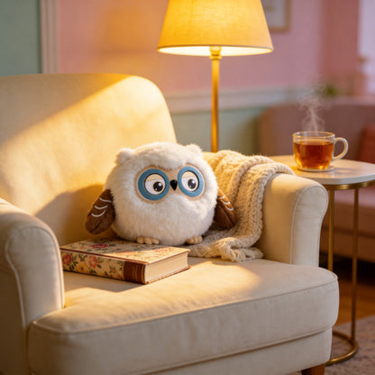 AI Companion Plush Owl – Smart Interactive AI Owl, Emotional Support Plush, Cute Virtual Pet for Work & Home