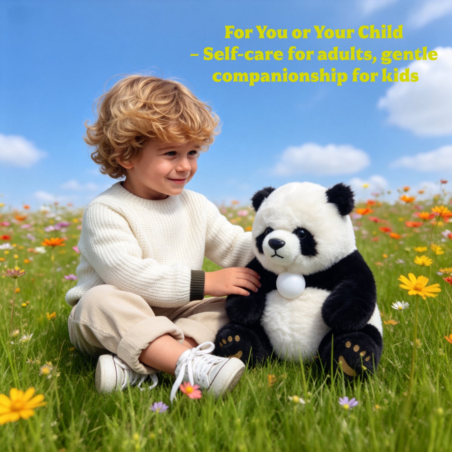 AI Companion Plush Toy Panda Bear – Smart Interactive Panda, Emotional Support Plush, Cute Virtual Pet for Work & Home