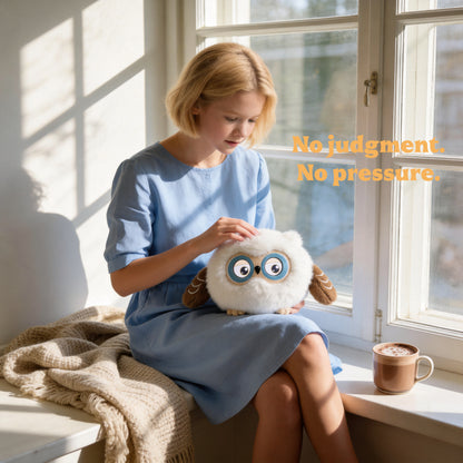 AI Companion Plush Owl – Smart Interactive AI Owl, Emotional Support Plush, Cute Virtual Pet for Work & Home