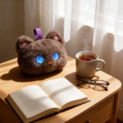 AI Companion Plush Toy Cat – Smart Interactive AI Cat, Emotional Support Plush, Cute Virtual Pet for Work & Home