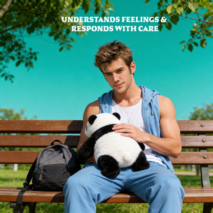 AI Companion Plush Toy Panda Bear – Smart Interactive Panda, Emotional Support Plush, Cute Virtual Pet for Work & Home