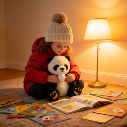 AI Companion Plush Toy Panda Bear – Smart Interactive Panda, Emotional Support Plush, Cute Virtual Pet for Work & Home