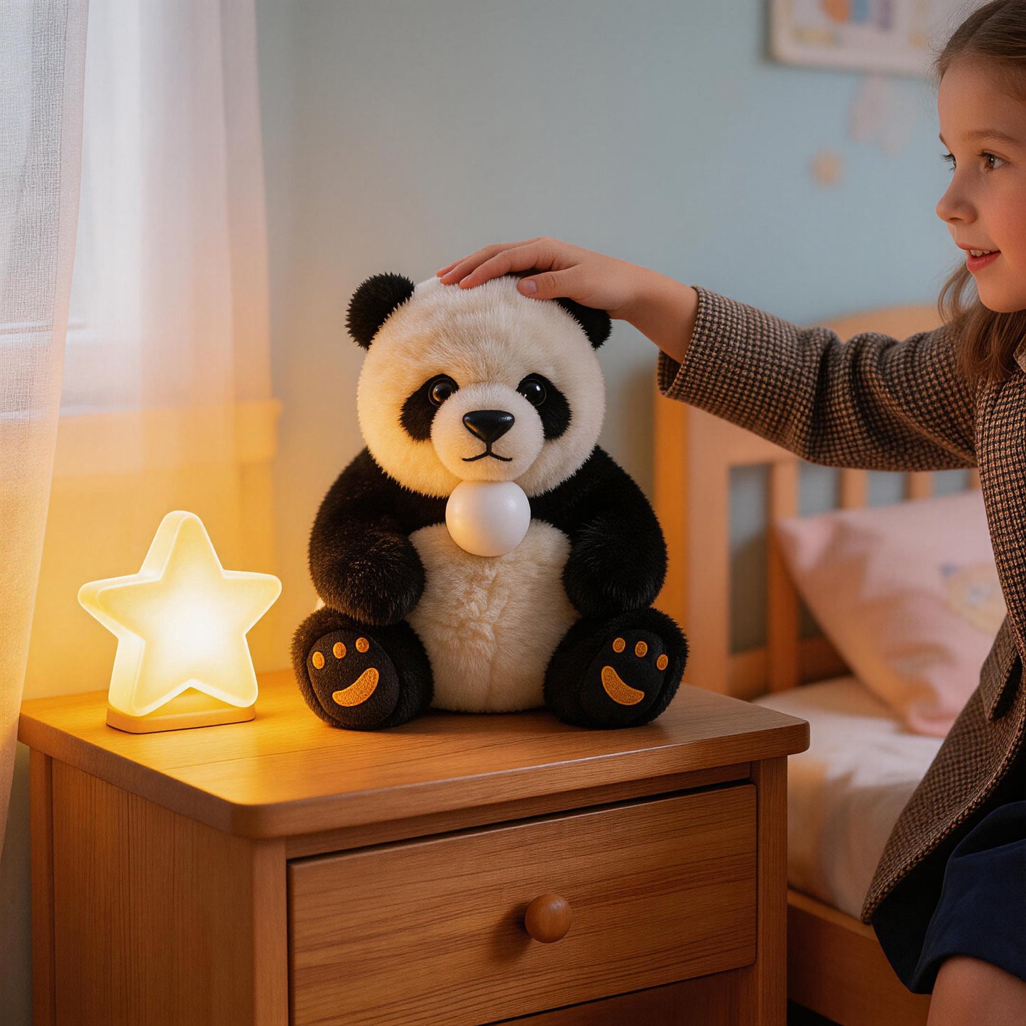 AI Companion Plush Toy Panda Bear – Smart Interactive Panda, Emotional Support Plush, Cute Virtual Pet for Work & Home