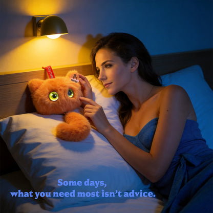 AI Companion Plush Toy Whisper the Curious Cat – Smart Interactive AI Cat, Emotional Support Plush, Cute Virtual Pet for Work & Home