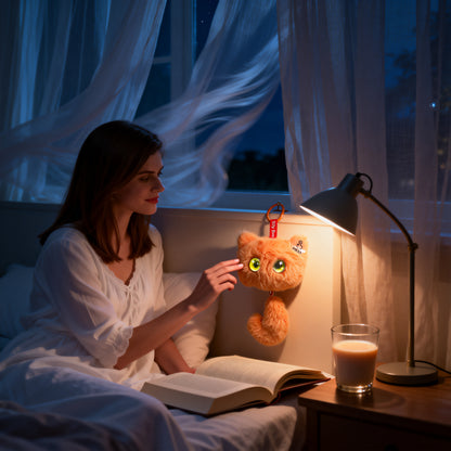 AI Companion Plush Toy Whisper the Curious Cat – Smart Interactive AI Cat, Emotional Support Plush, Cute Virtual Pet for Work & Home