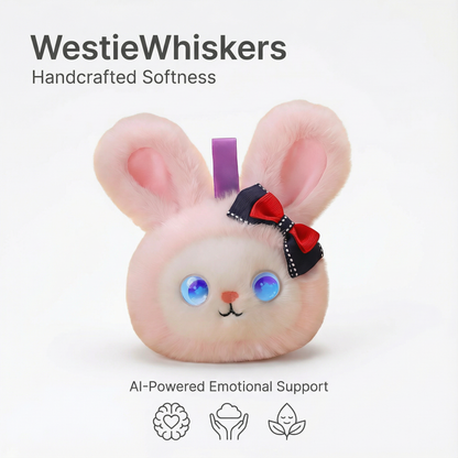 AI Companion Plush Toy Bunny – Smart Interactive Desk Buddy, Emotional Support Plush, Cute Virtual Pet for Work & Home