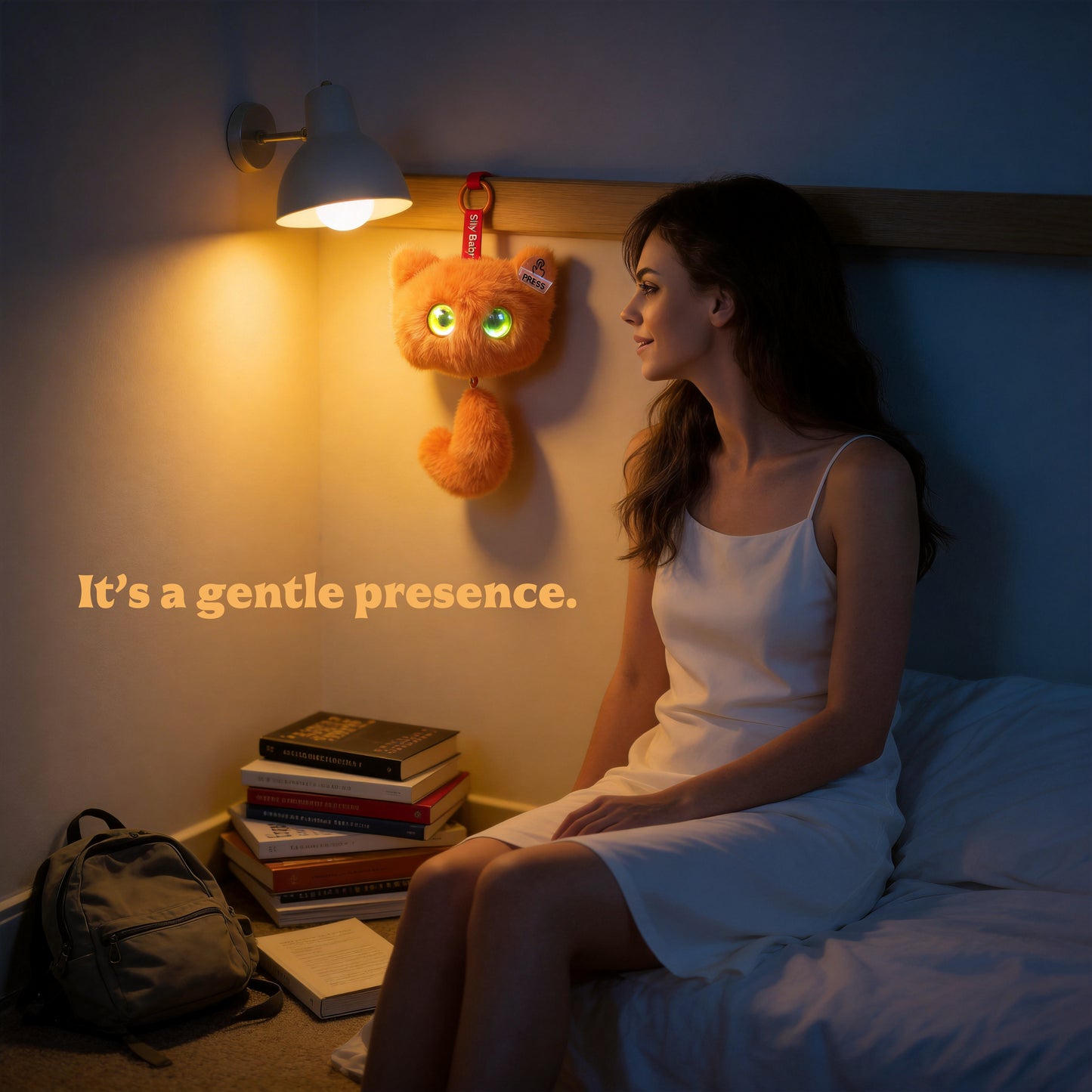 AI Companion Plush Toy Whisper the Curious Cat – Smart Interactive AI Cat, Emotional Support Plush, Cute Virtual Pet for Work & Home