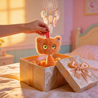 AI Companion Plush Toy Whisper the Curious Cat – Smart Interactive AI Cat, Emotional Support Plush, Cute Virtual Pet for Work & Home